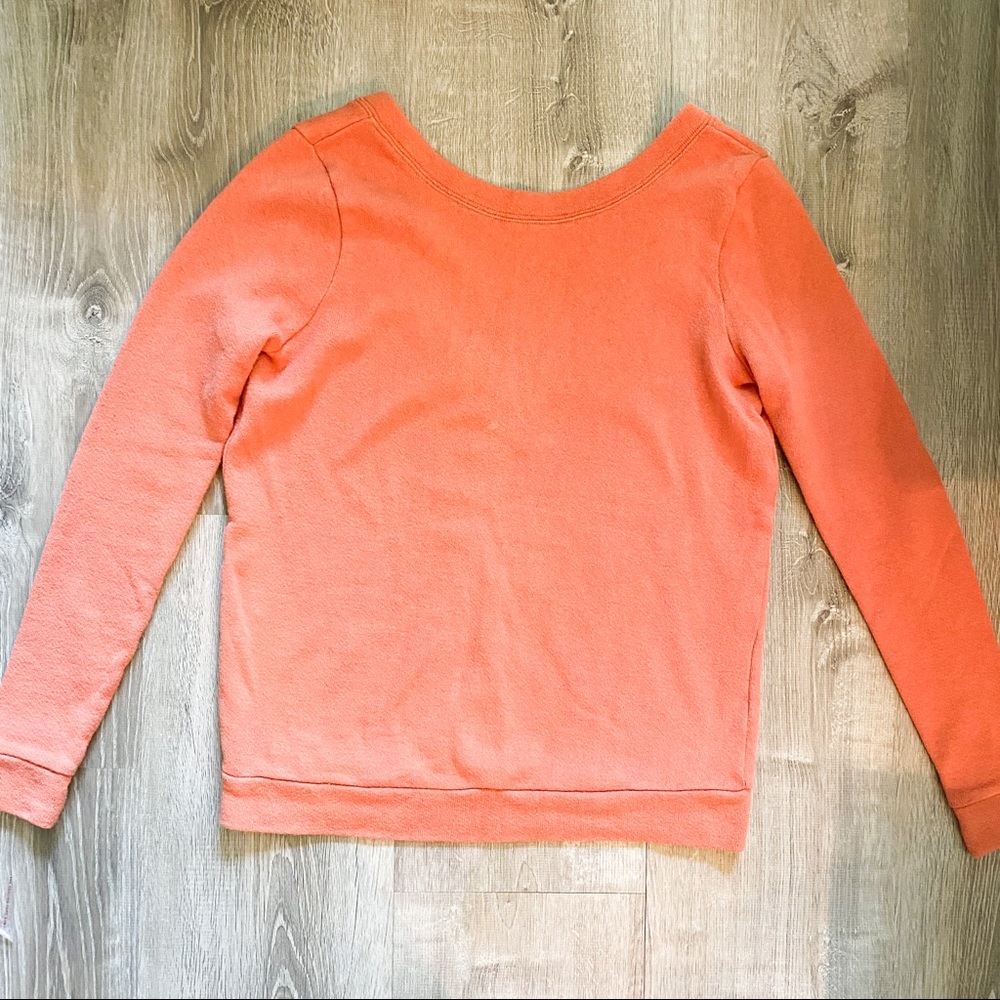 FREE PEOPLE BEACH French Terry Deep V Back Sweater